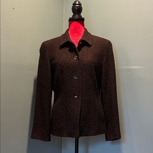 Elegant Black Wool Blend Jacket Size 10